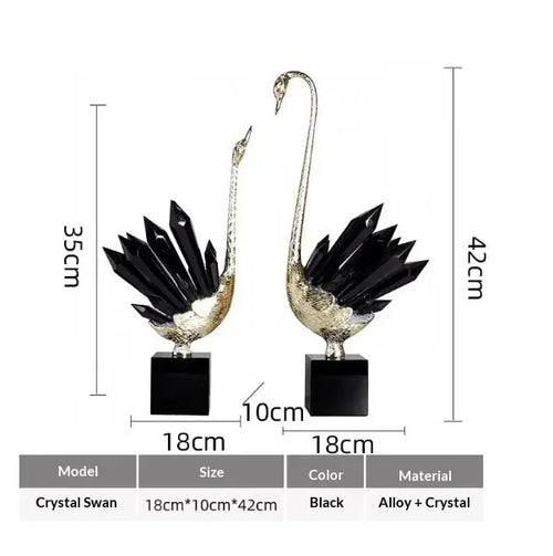 Affordable Luxury Crystal Swan High-End Home Decor For Foyer Coastal calm home decor