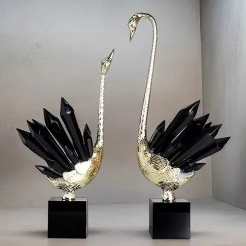 Affordable Luxury Crystal Swan High-End Home Decor For Foyer Coastal calm home decor